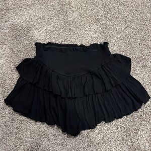Black Ruffled Mini Skirt